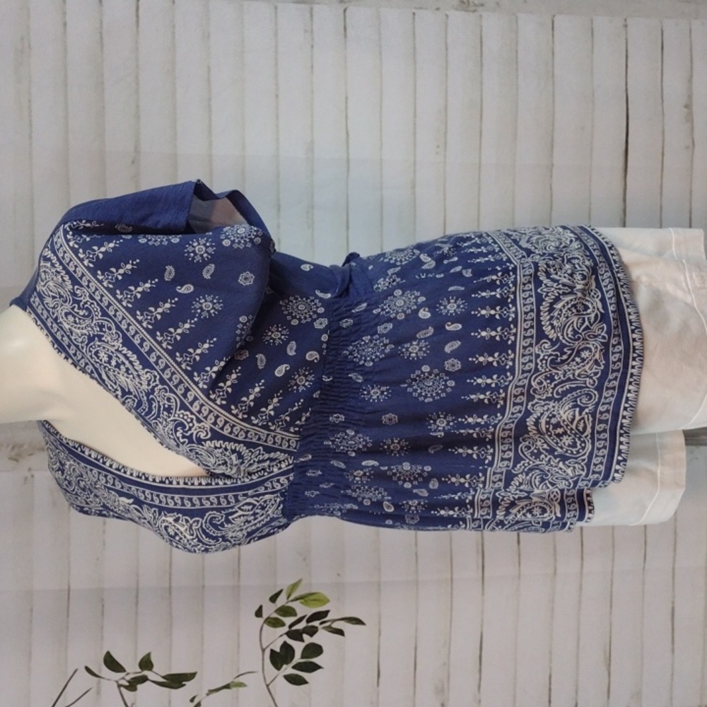 Younique Smocked Waist Blue and White, Size XL - Picture 3 of 4